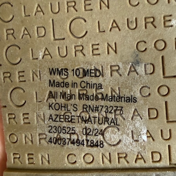 LC Lauren Conrad Women's Cream and Tan Crisscross Sandals - Picture 4 of 4